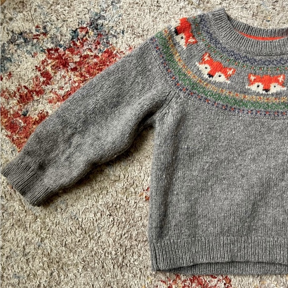 JoJo Maman Bebe Fox Cashmere Wool Sweater- 12-18m - Picture 3 of 8